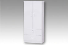 Load image into Gallery viewer, Two door wardrobe with 2 drawers
